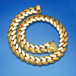 Hip Hop 18k Gold 18mm Custom Gold Cuban Chains Wholesale Gold Cuban Chain Miami Chain Necklaces