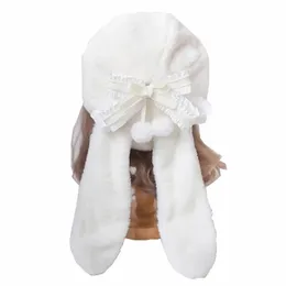 Bellissimo berretto con orecchie da coniglio per donne e ragazze, caldo berretto invernale in peluche con coniglio 240118