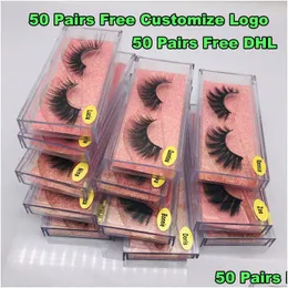 Falska ögonfransar 1Pair/Lot 3D Mink Eyelashes handgjorda Crisscross False Cruelty Dramatic Lashes for Beauty Makeup Drop Delivery Health DH78E