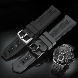 20mm 22mm Luxus Herren Schwarz Natur Armband Silikon Gummi Uhren Band Gürtel Für TAG Strap CARRER für Heuer schnalle DRIVE TIMER 240125