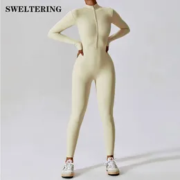 Lu Align Suit dragkedja naken långa kläder ärm i gymmet klädträning pannor med hög styrka sportkläder fitness bodysuit citron ll jogger lu-08 2024