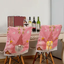 Pokrywa krzesła oświetlenie tylnej pokrywy bez twarzy gnome cap miękka z kolorowym różowym na świąteczny bankiet kuchenny w jadalni dekoracje jadalni