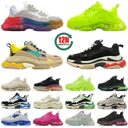 Designer triple s sneakers Crystal Bottom 17w Casual Shoes Platform Trainers Flat Sneaker Clear Sole Black White Grey Red Pink Size 36-45