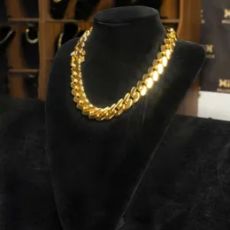 Wholesale Choker 18k Gold Custom Gold Cuban Link Chain 24k Gold Cuban Miami Chain 20mm Miami Chain Necklace