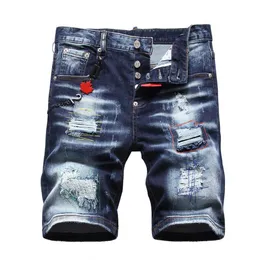 Jeans da uomo TR APSTAR DSQ Cool Guy short Jeans da uomo Hip Hop Rock Moto Distressed Denim Biker DSQ Summer Blue Jeans short 1119