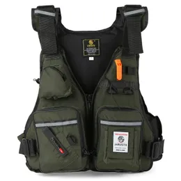 Män Professional Life Jacket Buoyancy Suit Portable Fishing Vests Multi-Pockets Waterproof Sea Fishing Justerable Vest 240125