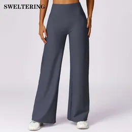 LU Yoga Legginsy Wyrównaj nić damskie w wysokim poziomie, prosta szeroka siłownia na nogi Pushs Szybkie suszenie luźne sporty sporne sporty cytrynowe ll jogger lu yoga-08 2024