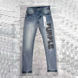 Lila jeans lila varumärke jeans tung industri gör det gamla hålet i hålkvalitet broderi purplar jean denim byxor gratis frakt rippad designer män kvinnor byxor