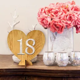 120 Numbers Wooden Signs Wedding Table Seat Card Love Hollowedout Digital Place Holder Number for Party Decoration 240127