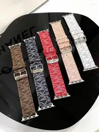 Watch Bands Letter Leather Strap For Apple Band 44mm 45mm 49mm 41mm 40mm Wristband Correa Bracelet IWatch Series 5 6 SE 7 8 Ultra