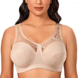 Bras Women's Smooth Sexy Full Coverage Wire Free Non Padded Bra Plus Size Lace Bralette 36 38 40 42 44 46 48 50 B C D E F Cup