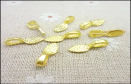 Pendant Clips Pendant Clasps 300PCS gold Colour Tone Glue on Bail Leaf Tags Jewelry Findings DIY Jewely 155mm JC5025317