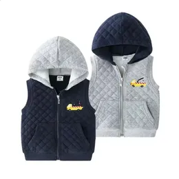 Spring Cardigan 28y Boy Bests韓国の子供チエストコートチルドレンベストノースリーブジャケット冬の服cole骨服アウター240130