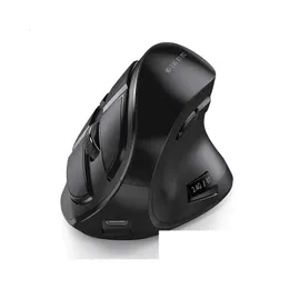 Ratos Seenda Recarregável Vertical Mouse Bluetooth 5.0 3.0 Sem Fio para Laptop PC Ipad 2.4G Usb Ergonômico Gaming 240119 Drop Delivery C Otjul