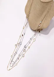 Högkvalitativt varumärke Titanium Steel Sweater Chain 18K Gold Rose Silver Long Necklace Lämplig för mode Women039s Gift Come whi5697469