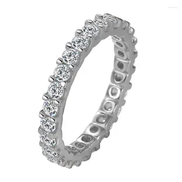 Anéis de cluster Diwenfu Genuíno 925 Sterling Silver FL Diamond Ring Jóias para Mulheres Bizuteria Casamento Anillos de Femme Gemstone