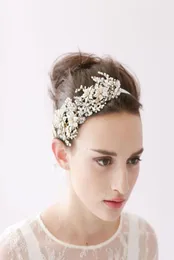 Kvistar honung bröllop headpieces hår tillbehör med pärlor kristall kvinnor hår smycken bröllop tiaras brud pannband bwhp0264821427