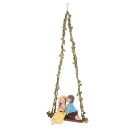 Garden Decorations Couple' Pendant With Sculpture Decor For Home Hanger Yard Ornaments Resin Miniature Outside Lovers Statues