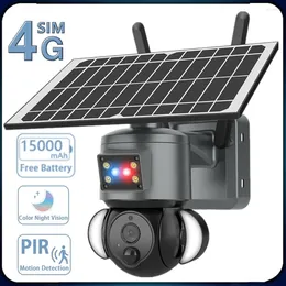 Solarkamera WiFi 5MP trådlös säkerhet utomhus AI Human Detectio Battery CCTV 21700MA Red-Blue Light Alarm