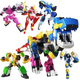 5 IN 1 Mini Force 2 Super Gino Power Transformation Robot Toys Action Figures MiniForce X Deformation Dinosaur Toy 240130