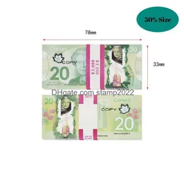 Other Festive Party Supplies 50% Size Prop Money Cad Canadian Dollar Canada Banknotes Fake Notes Movie Moneys For Tiktok Youtube G Dh7Wy