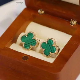 Van Clover Cleef Earring Designer Stud Earrings 5A Quality Vintage Van 4four Leaf Clover Stud Green Earrings Motherofpearl Sier Fashion Gold Plated Agate for Womens