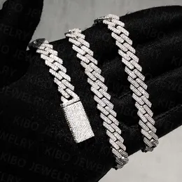 Wholesale Price Hiphop Jewelry Factory 925 Sterling Silver Hip Hop Iced Out Vvs Moissanite Diamond 8mm Cuban Link Chain