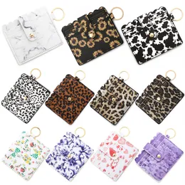 حامل بطاقة الهوية بالجملة PU Leather Walled Wallet Keychain Multi Slot Slim Card Case Wallet Women Men Cover Cover Cover