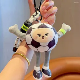 سلسلة مفاتيح السلسلة من Funny Soft Football Plush Pendant Doll Fashione زوجين LifeLike Keychain عيد ميلاد هدية رائعة