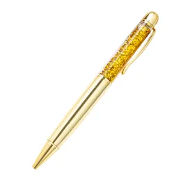 Penna per sabbie mobili, penna a sfera in polvere d'oro di nuova moda, abbagliante colorato, creativo per sabbie mobili, penna regalo in cristallo di metallo, penna a olio