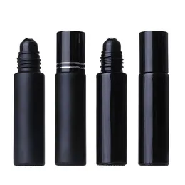 Packing Bottles Wholesale 10Ml Black Essential Oil Bottle Glass Roll On Per Crystal Roller Ball Packaging Drop Delivery Office Schoo Dhcki