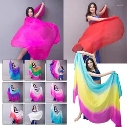 Scena nosić kobiety taniec brzucha naturalny jedwabny szalik szalik barwione gradientowe akcesoria w zasilanie