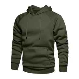 Mens Hoodie Solidar Color Fleece Hip Hop Long Sleeve Pullover Spring Autumn Streetwear Outwear Male Sweatshirt 240131