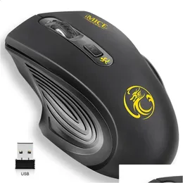 Ratos usb sem fio mouse 2000dpi 2.0 receptor computador óptico 2.4ghz ergonômico para computador portátil som silencioso 240119 entrega de gota computar otrpa