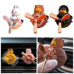 Purificador de ar para carro, montagem de ventilação, hélice rotativa, desenhos animados, pato, coelho, clipe piloto, mini difusor de aromaterapia automotiva, ai