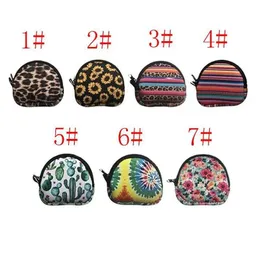 Other Home Storage Organization Neoprene Small Coin Purse Fashion Printing Mtifunctional Bag Earphone Zipper Keychain 7 Colors Dro Dh3Uo