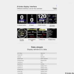 Monitorer bilhuvudmätare obd2 GPS Dual System MTIFIFUNCTION HUD Display för att köra droppleveransdatorer Networking Otizv