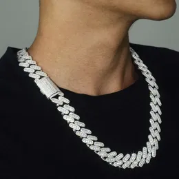 Factory Custom Hip Hop Thick 19mm 20mm 22mm Vvs Moissanite Diamond Cuban Link Chain Men Oem 925 Silver Iced Out Cuban Bracelet
