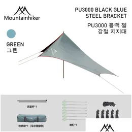 Namioty i schroniska MountainHiker Outdoor Cam Paddy Czarny gumowy baldachim Sunshade Portable Folding Dowód Sport na zewnątrz kemping otiju