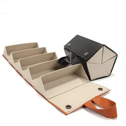 Organizzatore per occhiali portatile Scatola portaoggetti per occhiali multi-griglia Display Occhiali da sole pieghevoli da viaggio Custodia in pelle PU Scatola portaoggetti per la casa 240122