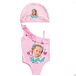 Set di abbigliamento Adorabile come Nastya Costume Neonate Carino Costume da bagno con volant Bambini Costume intero per bambini Sport Abbigliamento da spiaggia Ragazza Drop D Otmc9