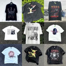 Herr t-shirts vtg nödställda helgon kortärmade high street ts koppen vintage klänning rapport hip-hop lös t-shirt trend ampj