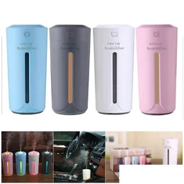 Nocne światła 230 ml Trasonic Air Humidifier Olejek eteryczny Dyfuzor USB 7 Kolor Aromaterape Aromaterapy Aroma Aroma Oświetlenie Dostawa Indoo Dhfzj