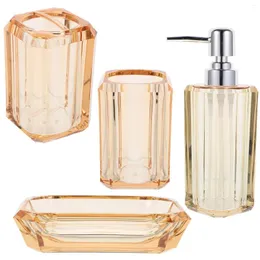 Set di accessori per il bagno Bottiglia per lozione Dispenser da viaggio portatile Portaspazzolino Sapone Bottiglie in acciaio inossidabile per shampoo e balsamo in quattro pezzi