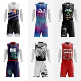 Sublimazione personalizzata per adulti uniforme da basket personalizzata 100% poliestere traspirante Jersey camicia sportiva per uomo 240122