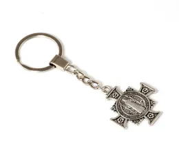 15st Keychain Saint Benedict Medal Charms hängsmycken Key Ring Travel Protection DIY Tillbehör A-517F6867547