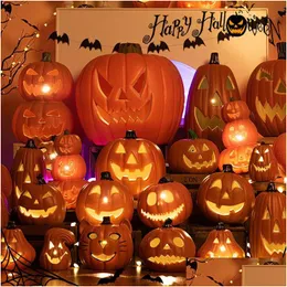 Andra festliga festförsörjningar Andra festliga partier Halloween Jack-O-Lantern Pumpkin LED Light Lamp C 220823 Drop Delivery Hom Dhdil