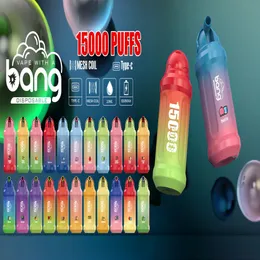 100% cigarros eletrônicos originais BANG 15000 baforadas Chaleira clamshell até 15000 Puffs 18250 650mah 23ml 0EM/ODl Serviço Há também o BANG 12000baforadas