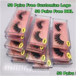 False Eyelashes 1Pair/Lot 3D Mink Eyelashes Hand Made Crisscross False Cruelty Dramatic Lashes For Beauty Makeup Drop Delivery Health Dh9C5