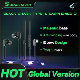 Original preto tubarão fone de ouvido 2 tipo c 3.5mm fones pro para iphone 14 xiaomi samsung smartphone redmagic 8 rog 7